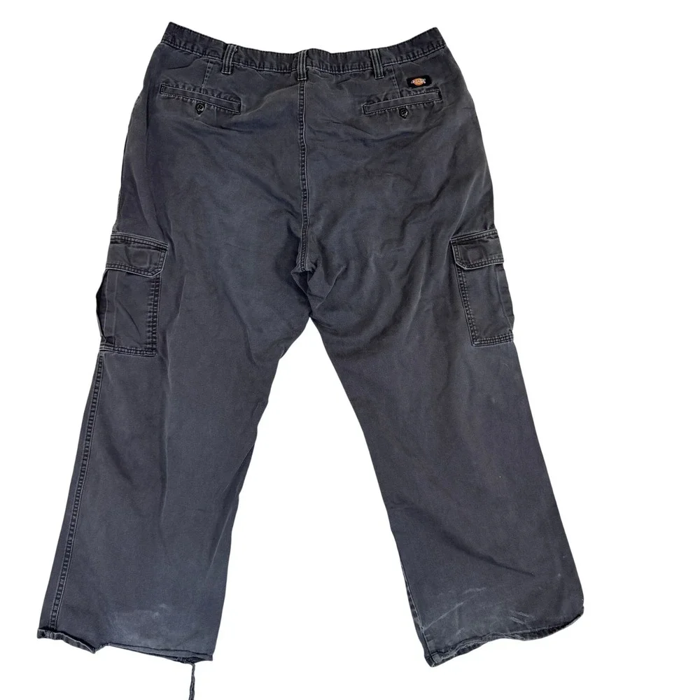 Dickies Mens Cargo Pants Faded Black Distressed Workwear Utility Trousers 41